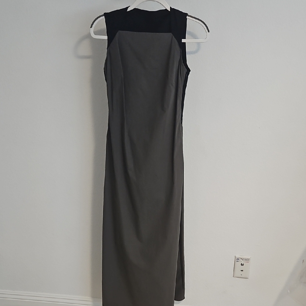 Eplay Sleeveless Gray black Long Cut Out Maxi Dress with Sz S